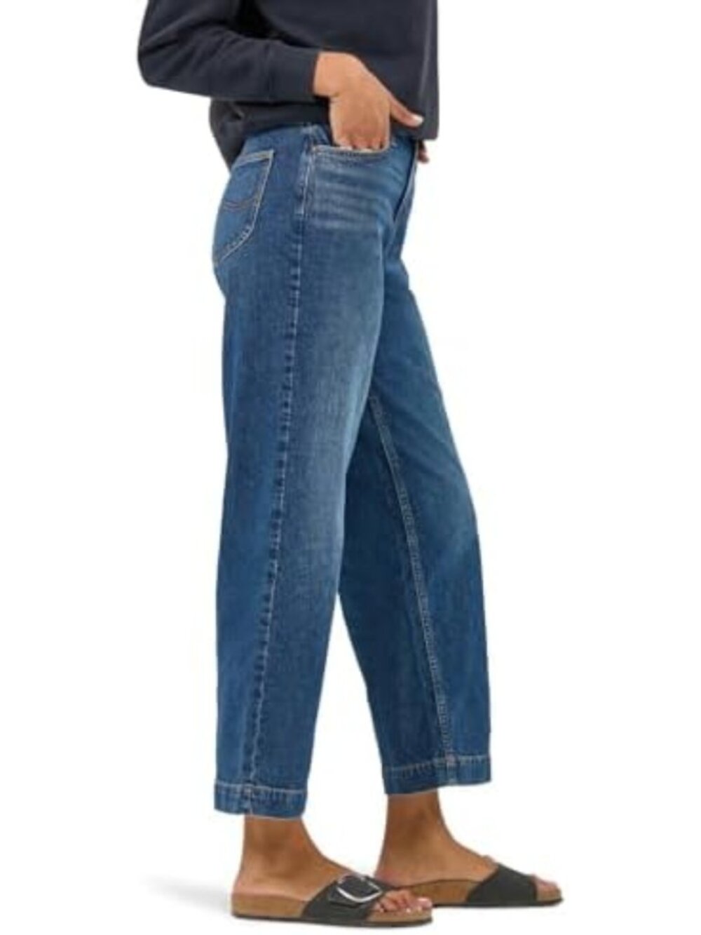 Wide Leg Crop Jeans for Women - 26" Length, Stylish & Comfortable Fit - Picture 2 of 6